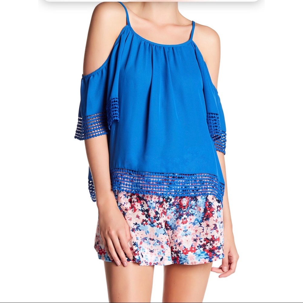Parker Dotty Lace Cold Shoulder Blouse (M) NWT